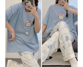 BLUE RABBIT DESIGN NIGHT DRESS IN COTTON FABRIC - M.H fashion